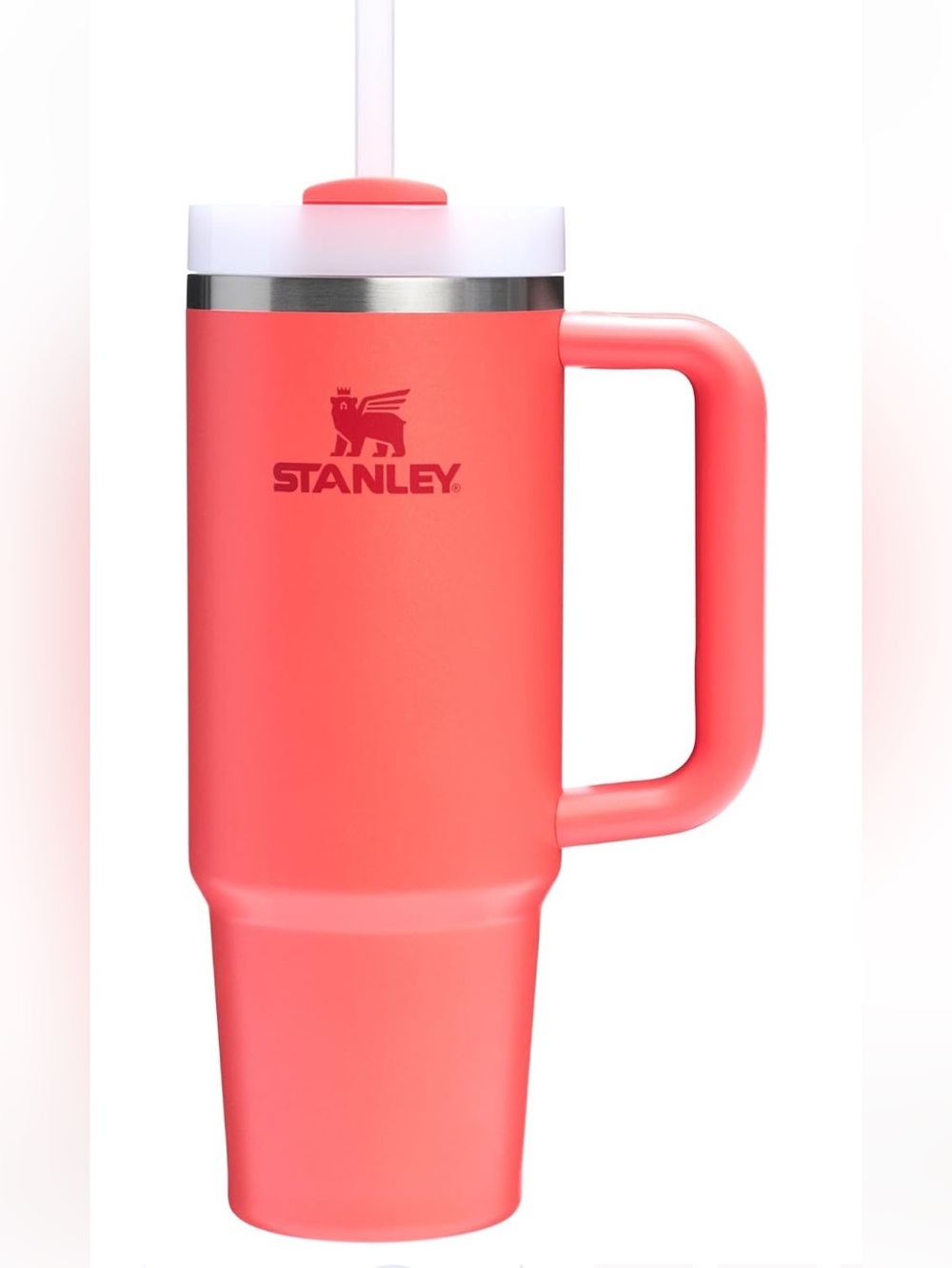 Stanley Quencher H2.0 30 oz Hot Coral Tumbler Handle Straw NIB